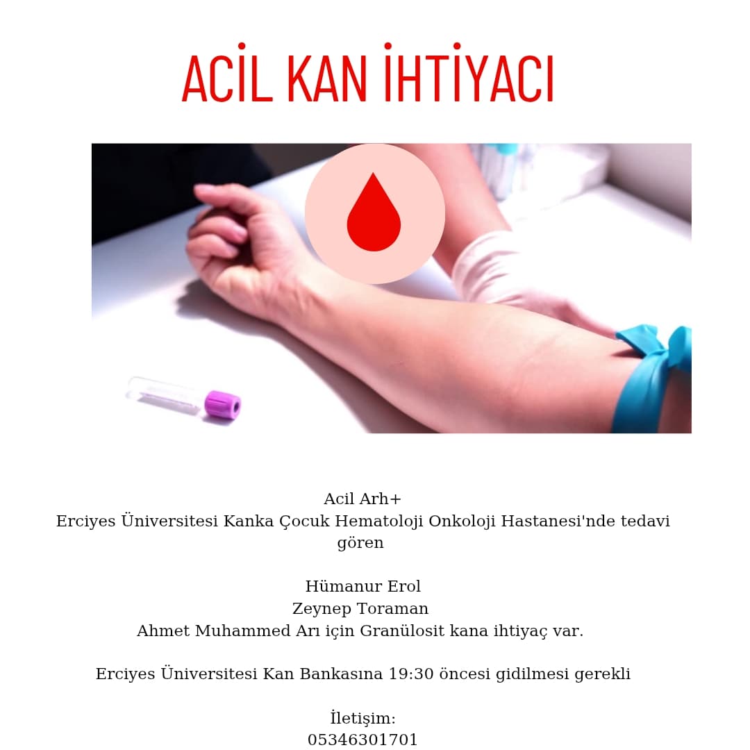 ACİL KAN İHTİYACI!